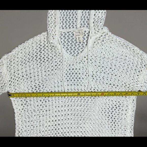 Nicole Miller Artelier Crochet Swimsuit Cover-Up Sexy Sweater Dress White‎ Large - Picture 8 of 14